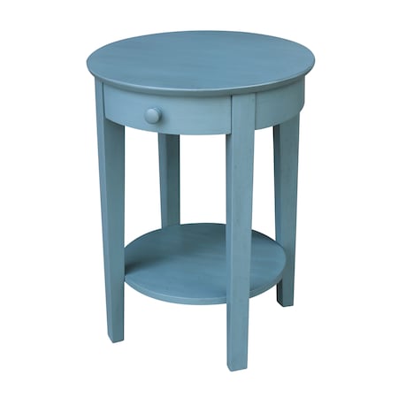 International Concepts Phillips Accent Table with Drawer, Ocean Blue, Antique Rubbed OT32-2128